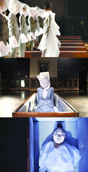 Thom Browne 2012秋冬秀场上把T台做成了一个“停尸房”
