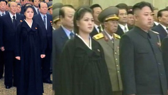 朝鲜平壤,金正日逝世一周年之际,金正恩携夫人李雪主及党政军高层干部