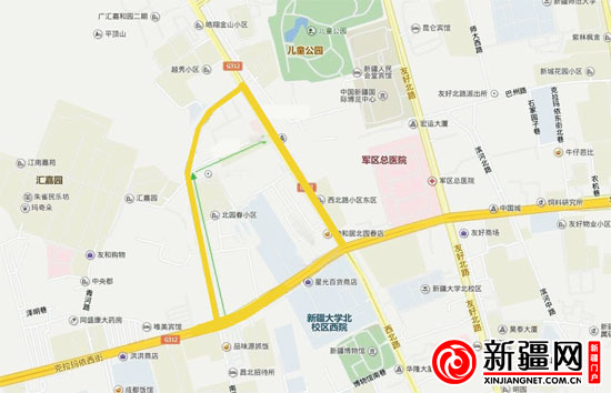 乌市金沙江路、头宫巷周四起临时设为单行道