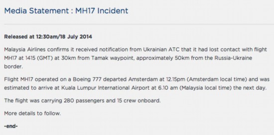 Live reporting: Malaysian plane downed in Ukraine