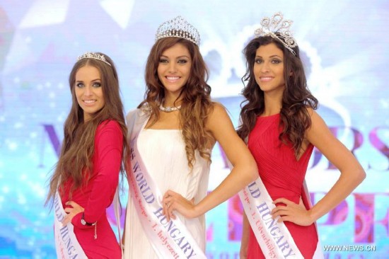 Edina Kulcsar won the Miss World Hungary beauty contest on Sunday.