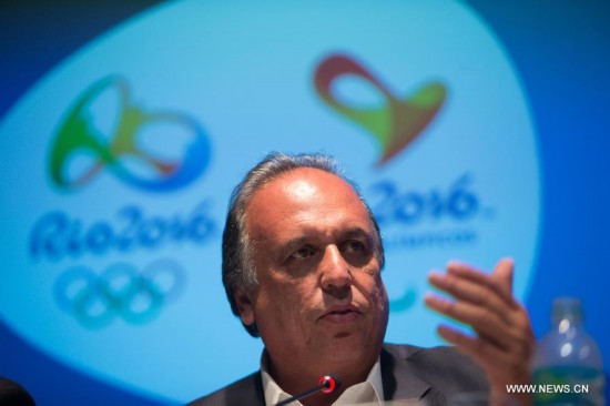 Luiz Fernando, governor of the State of Rio de Janeiro, attends a press conference marking the two-year countdown of the opening of Rio 2016 Olympic Games in Rio de Janeiro, Brazil, Aug. 4, 2014. 