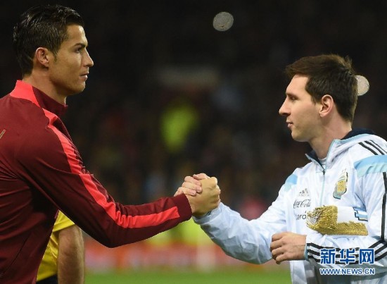 谊赛:葡萄牙vs阿根廷 C罗梅西握手(比赛集锦)