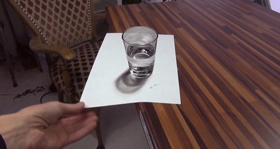 俄画家创作3d立体画 效果逼真虚实难辨