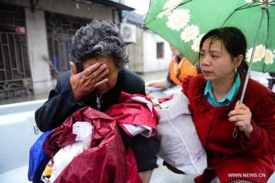 Heavy rainstorms have affected about 65,000 people in the city, causing damages worth over 410 million yuan (about 66 million U.S. dollars). 