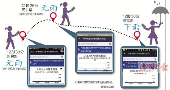 南宁气象台推出精确降雨预测 预报下雨精确到