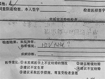 女方叶青被查出疑似患有艾滋病,但这一情况院方和叶青本人并未告知