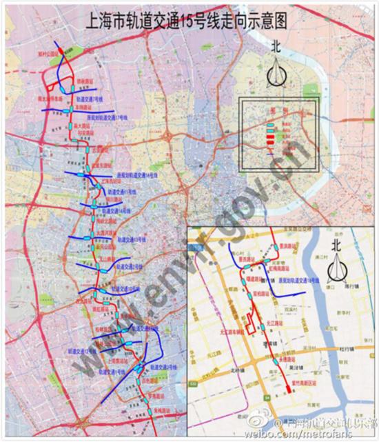 上海地铁15号线多站公布设计方案 2020年或通车