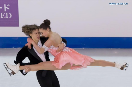 Bronze medalists Alla Loboda (R) and Pavel Drozd of Russia compete during the Ice Dance competition at the ISU World Junior Figure Skating Championships in Debrecen, Hungary, March 19, 2016.