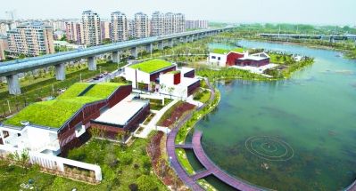 屋顶绿化出彩 南京江宁新天地公园二期将竣工
