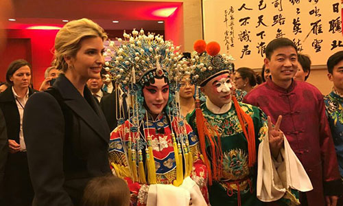 IvankaTrump attends New Year celebration at Chinese Embassy in Washington on Feb 1. Photo: Chen Lidan 