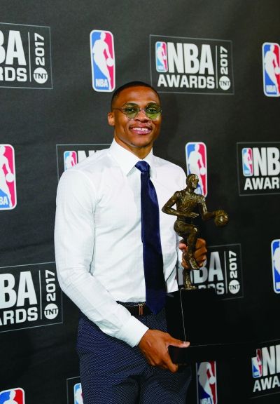 威斯布鲁克获NBA常规赛MVP