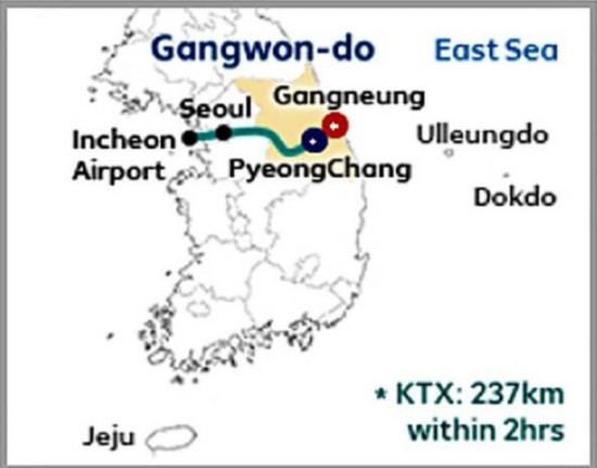 韩国2018年平昌冬奥会官网公布的世界地图