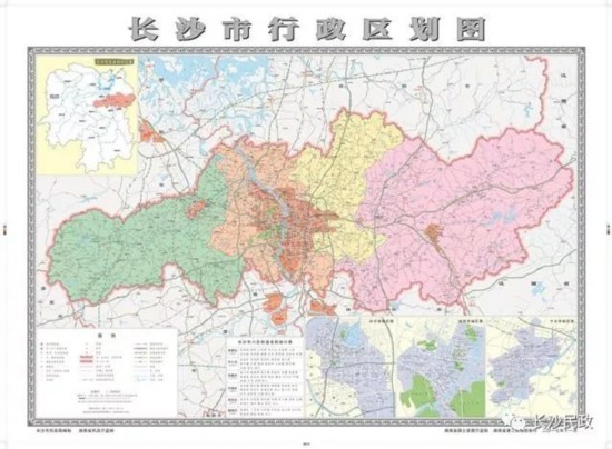 新版长沙市行政区划图出炉 20个乡镇合并