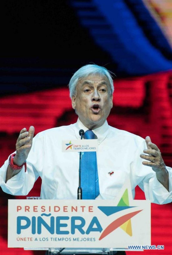 CHILE-SANTIAGO-PRESIDENTIAL ELECTIONS-PINERA-WINNING