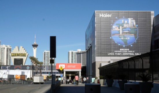 The stands of Chinese consumer electronics and home appliances maker Haier and TCL are seen at the Las Vegas Convention Center on January 8, 2018. [Photo: China Plus/Qian Shanming]