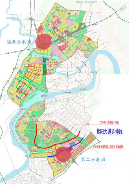 连接泸州第二座大学城 紫阳大道延伸线部分路段7月通车