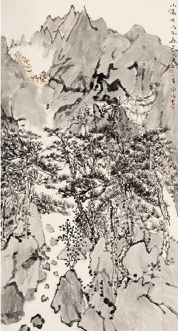 特価好評B360 呉門・馬伯水墨画 人物画 中国美術 蘇州大学教授・蘇州国画院副院長 額装 在銘 落款 サイズ：約131㎝ x 66.5㎝ 水墨画