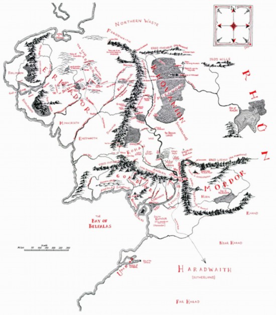 克里斯托弗所绘《魔戒》地图,tolkiengateway研究网