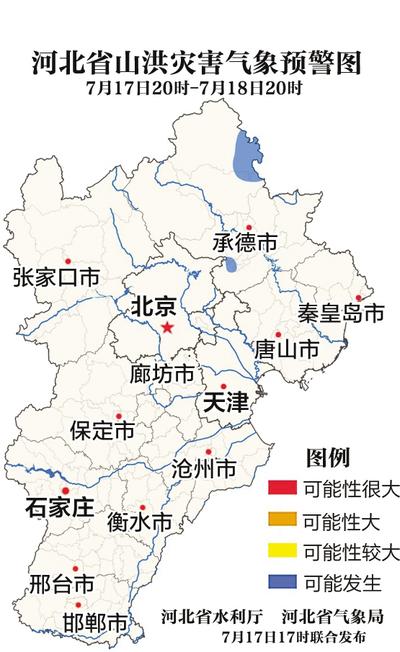 河北省发布山洪灾害气象预警