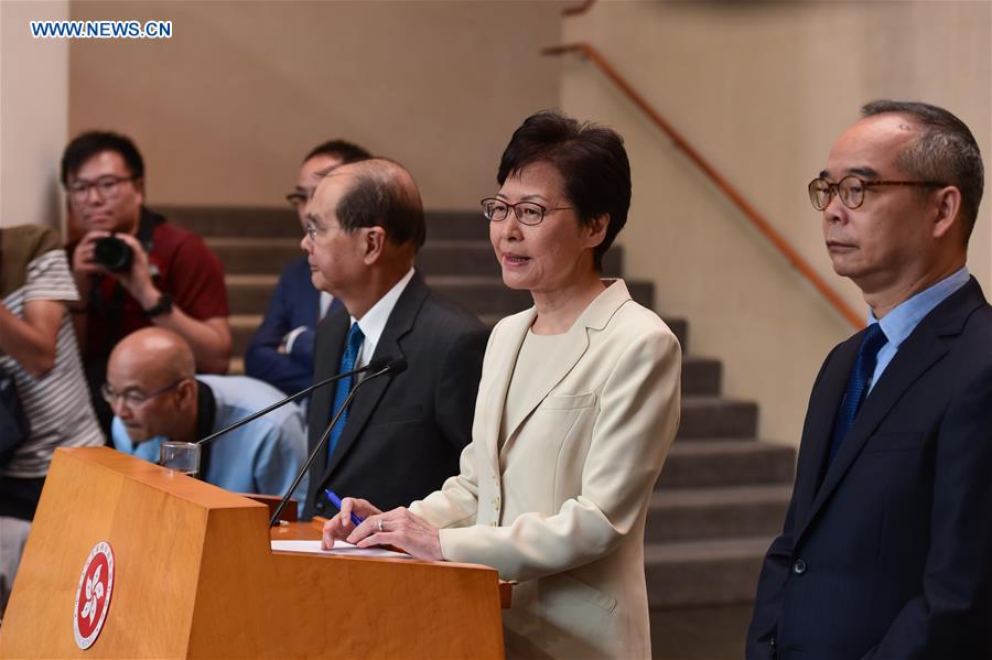 CHINA-HONG KONG-CARRIE LAM-MEDIA SESSION (CN)