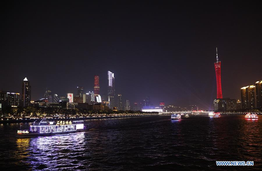 CHINA-GUANGZHOU-LIGHT SHOW-PRC FOUNDING-70TH ANNIVERSARY (CN)