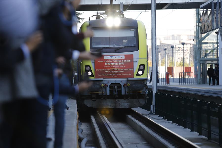 TURKEY-ANKARA-CHINA RAILWAY EXPRESS FREIGHT TRAIN-ARRIVAL