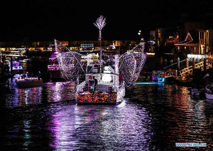 Huntington Harbor Boat Parade held in Huntington Beach, U.S. (11