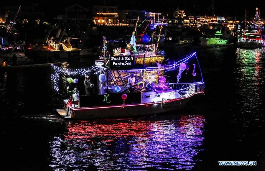 Huntington Harbor Boat Parade held in Huntington Beach, U.S. (10