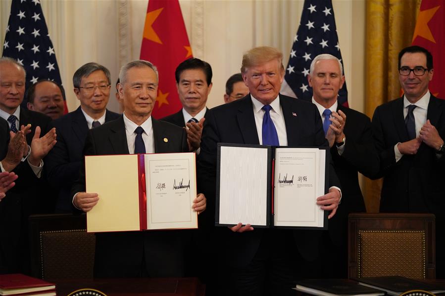 U.S.-WASHINGTON D.C.-CHINA-U.S. PHASE-ONE TRADE DEAL-SIGNING