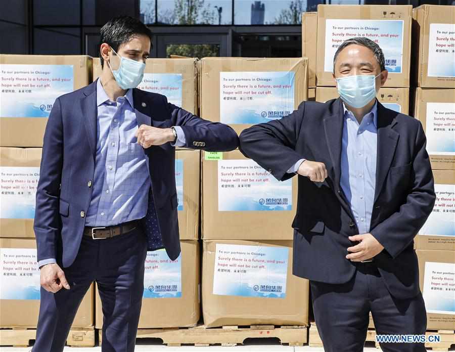 U.S.-CHICAGO-COVID-19-CHINESE COMPANY-MASK-DONATION