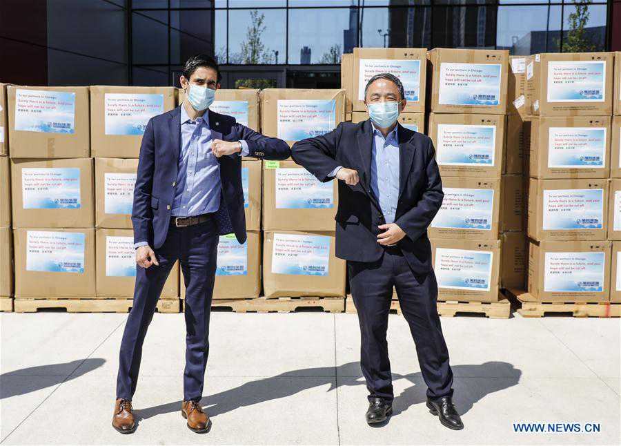 U.S.-CHICAGO-COVID-19-CHINESE COMPANY-MASK-DONATION