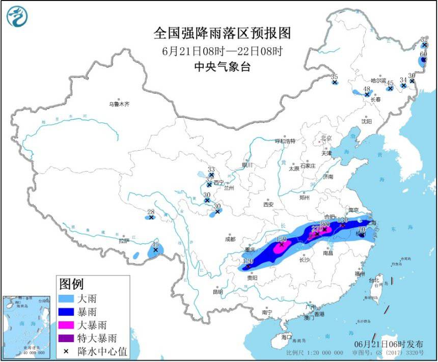 暴雨黄色预警:贵州、湖南等局地特年夜暴雨