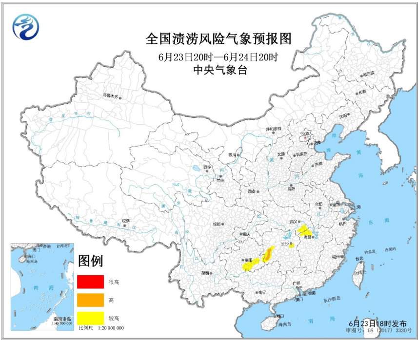 多部分发布景象形象和地质灾难预警南边部门地域有渍涝风险