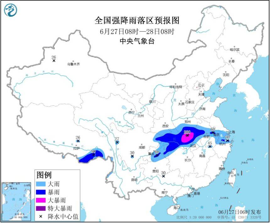 豫鄂部门地域有特年夜暴雨局地有雷暴年夜风