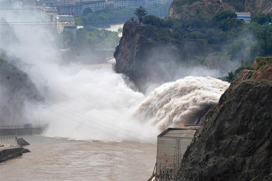 CHINA-GANSU-YELLOW RIVER-RESERVOIRS-FLOOD DISCHARGE (CN)