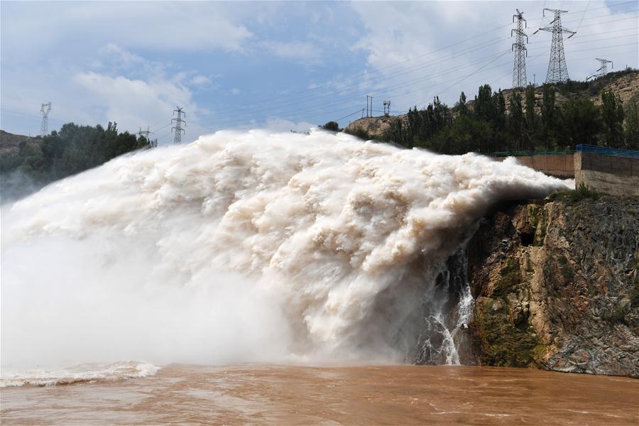 CHINA-GANSU-YELLOW RIVER-RESERVOIRS-FLOOD DISCHARGE (CN)