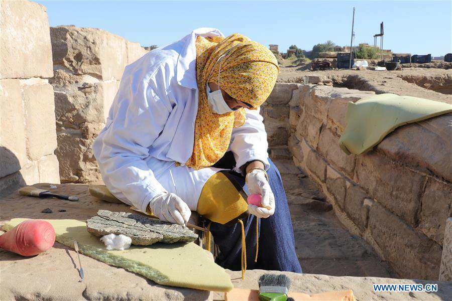 EGYPT-LUXOR-MONTU TEMPLE-CHINA-ARCHEOLOGY-EXCAVATION