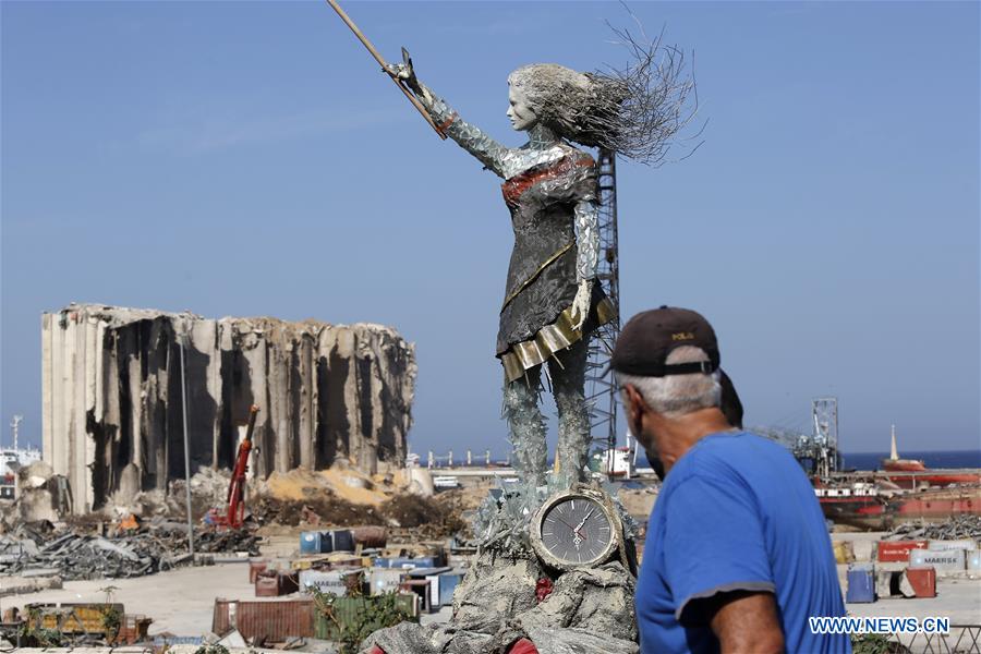 LEBANON-BEIRUT-EXPLOSION-STATUE