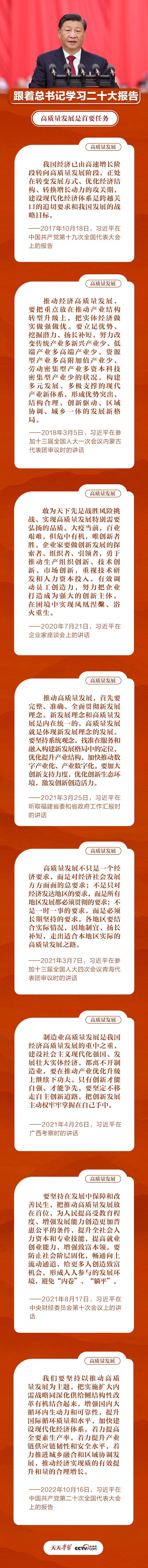 跟着总书记学习二十大报告｜高质量发展是首要任务