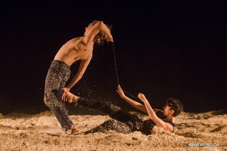 A dancer perform Hinoki choreographed by Mate Meszaros of Hungary in Budapest, Hungary on Oct. 23, 2014.