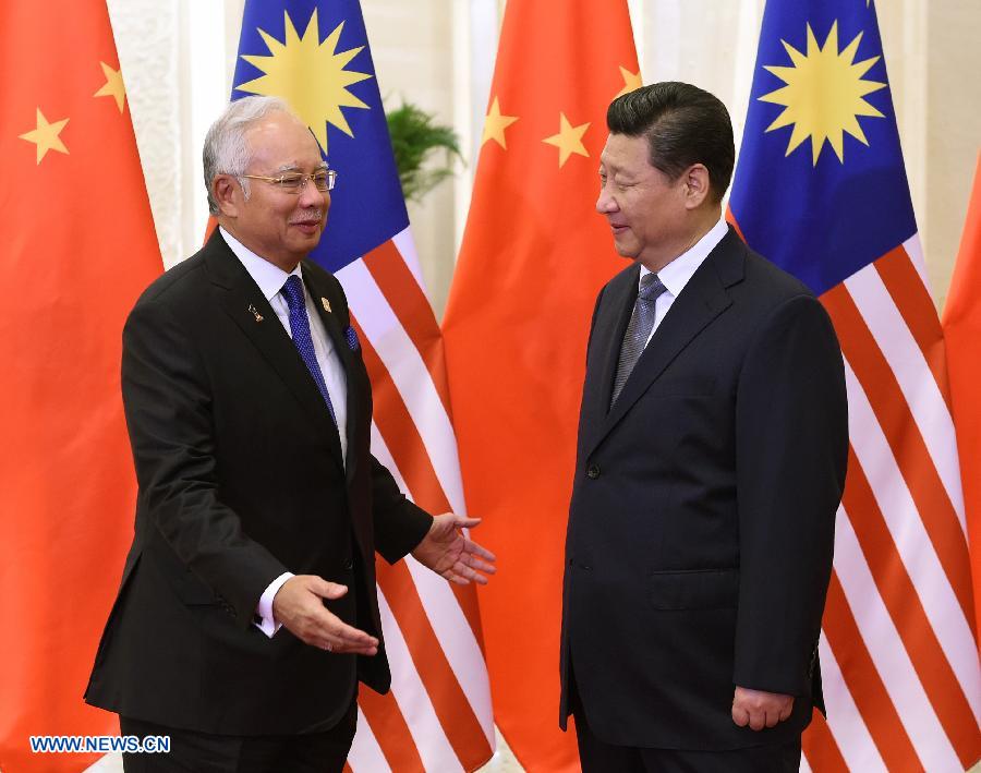 (APEC 2014) CHINA-BEIJING-XI JINPING-MALAYSIA-NAJIB RAZAK-MEETING (CN)