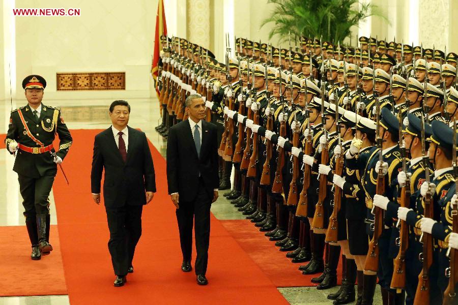 CHINA-BEIJING-XI JINPING-OBAMA-WELCOMING CEREMONY (CN)