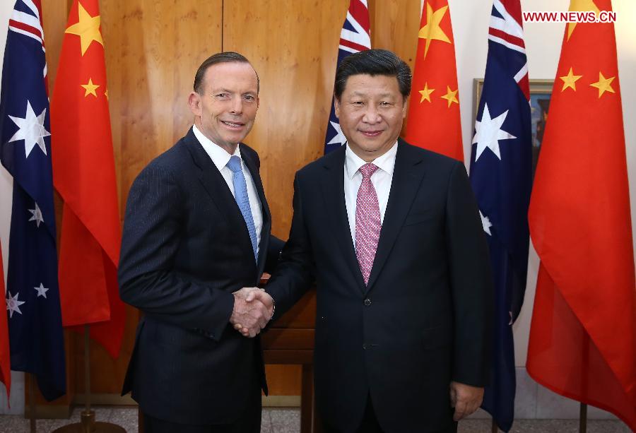 AUSTRALIA-CANBERRA-CHINA-XI JINPING-ABBOTT-MEETING