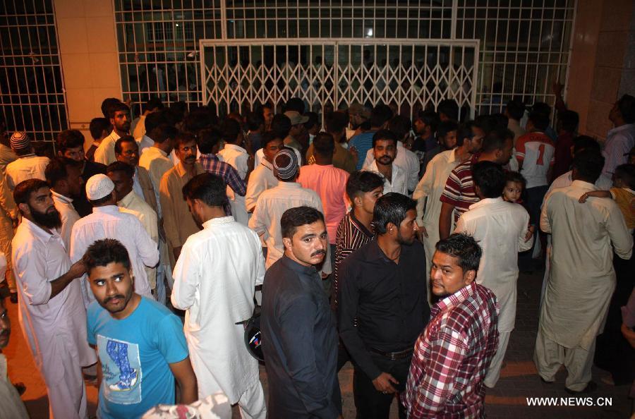 At least eight people were injured in a grenade attack on a political party camp in Karachi on Friday night, local media reported. 