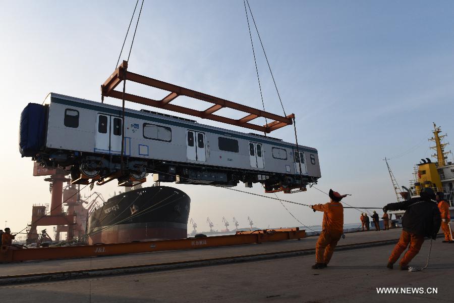 More than 300 Chinese-made metro train cars are expected to be exported from Yingkou by the end of 2014. 