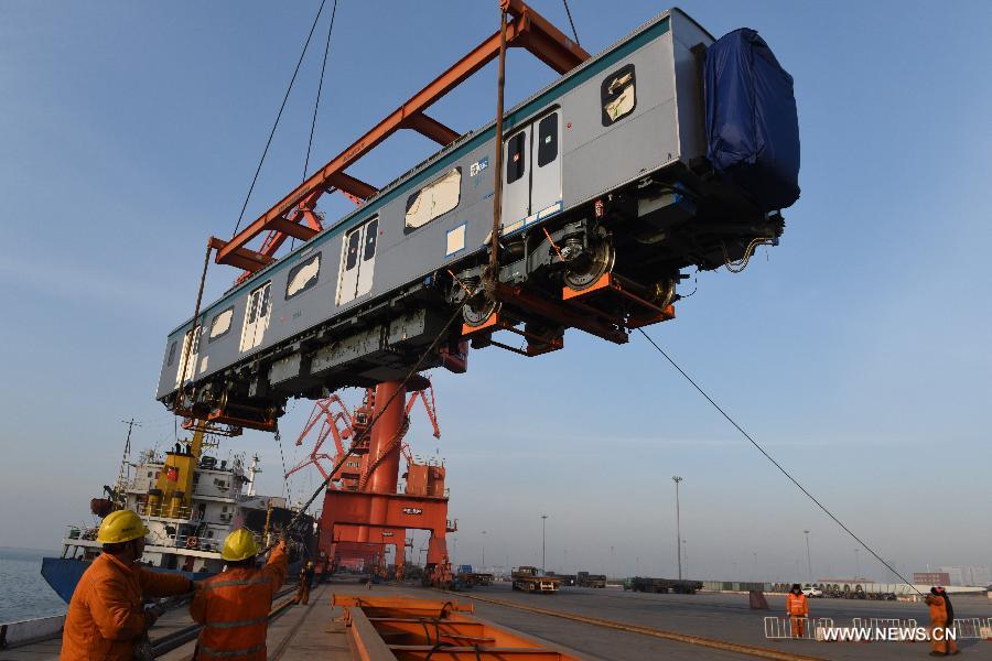 More than 300 Chinese-made metro train cars are expected to be exported from Yingkou by the end of 2014. 