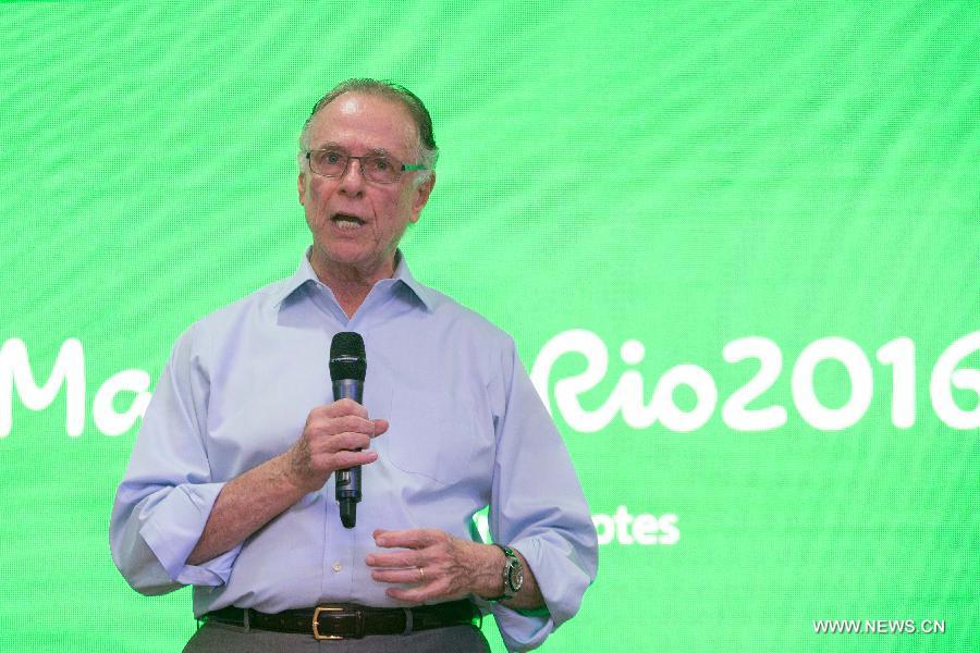 Carlos Arthur Nuzman, president of Organizing Committee of Rio 2016 Olympic and Paralympic Games, addresses the unveiling ceremony in Rio de Janeiro, Brazil, Nov. 24, 2014.