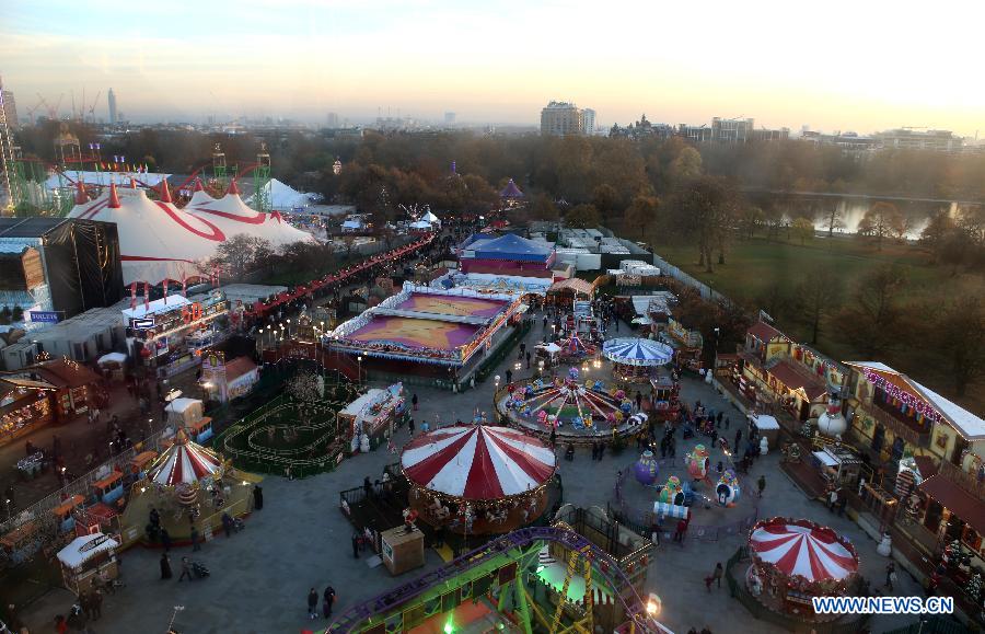 Photo taken on Nov. 24, 2014 shows Hyde Park Winter Wonderland in London, Britain.