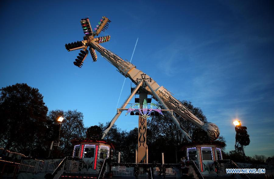 Photo taken on Nov. 24, 2014 shows Hyde Park Winter Wonderland in London, Britain.